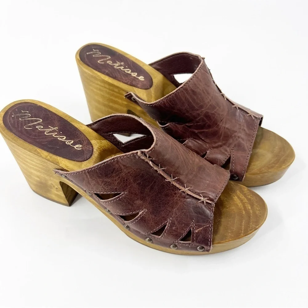 ✅ MATISSE KARA‎ PLATFORM CLOG SANDAL BROWN SIZE 10 Y2K SUMMER